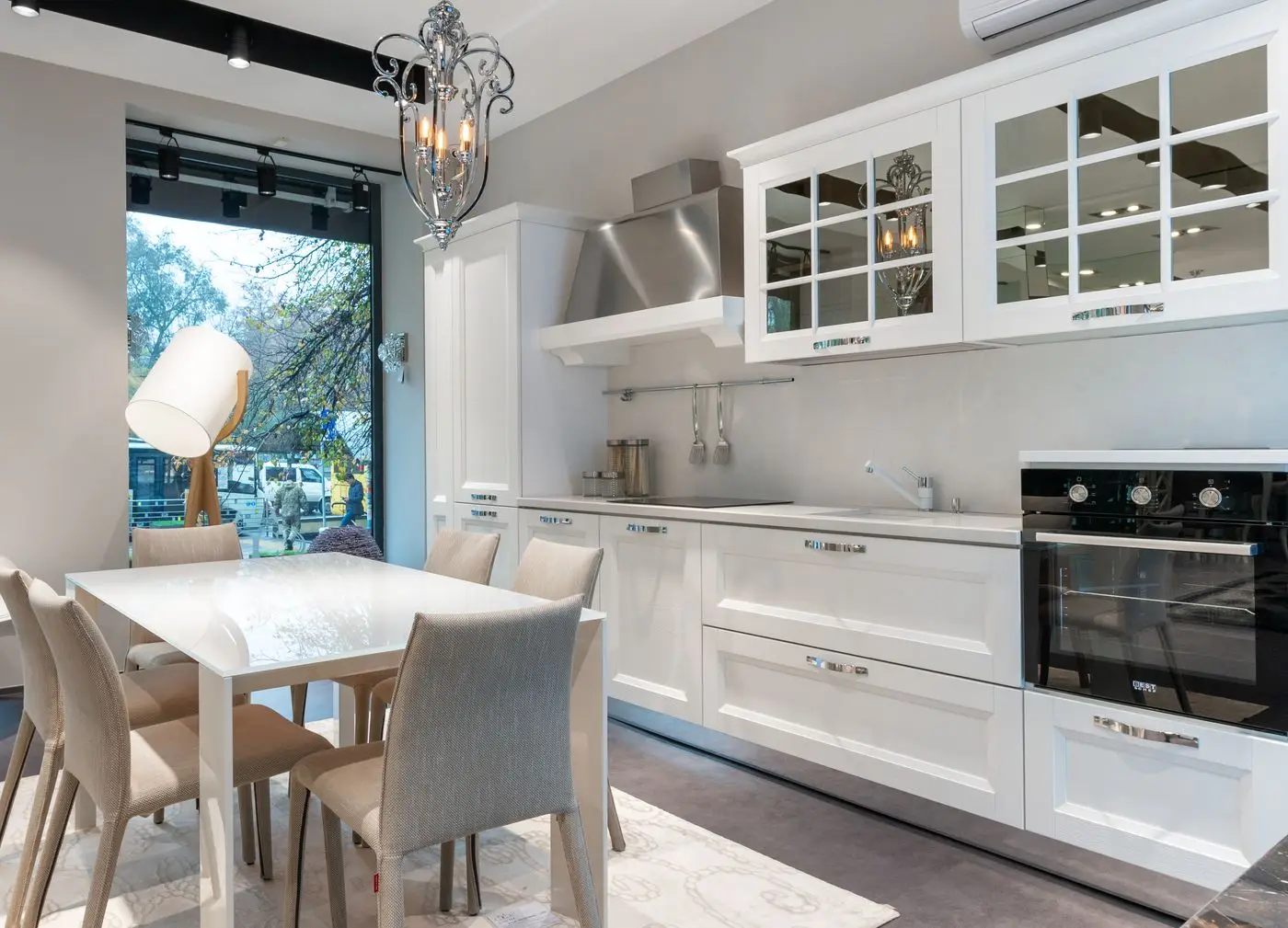 A bright residential kitchen with cabinets and counters. Wheaton.