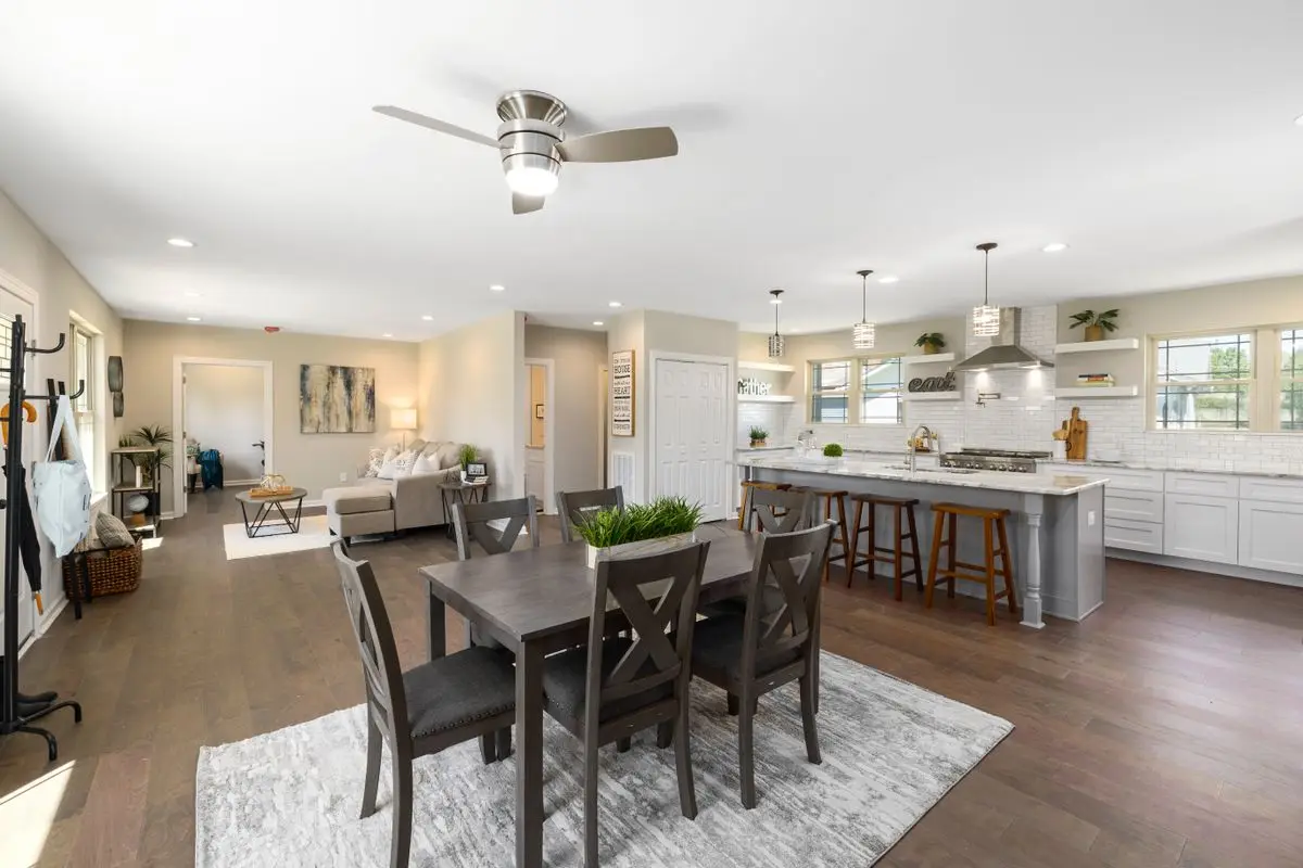 A bright residential kitchen with cabinets and counters. Wheaton.